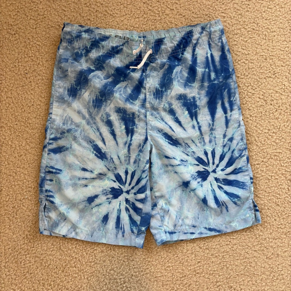Children's Place Sport Blue Tie-Dye Swim Trunks Size XL 14